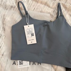 In My Feels Basic Padded Workout Cropped Tank Top - powder blue